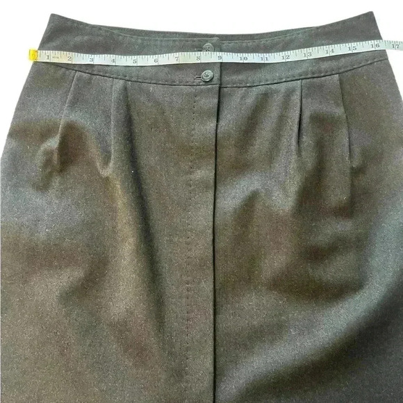 VTG Brook Brothers 100% wool dark brown pencil skirt vitale barberis canonicalo - Picture 6 of 8